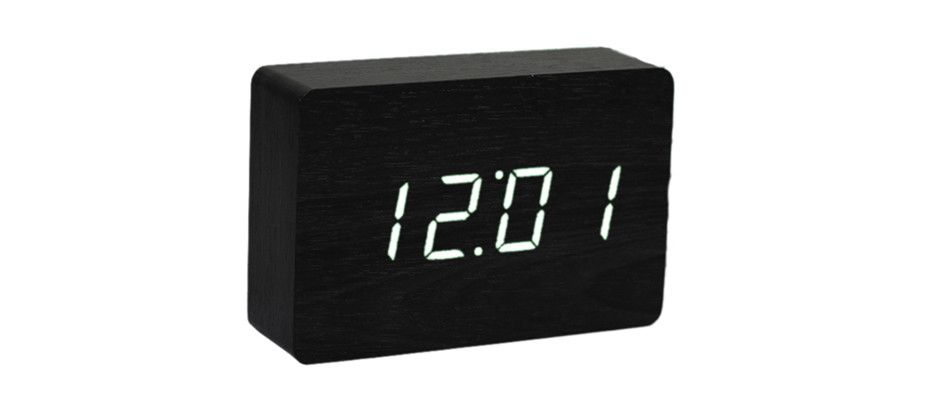 Brick Black Click Clock / White LED by Gingko Brick Black Click Clock / White LED by Gingko